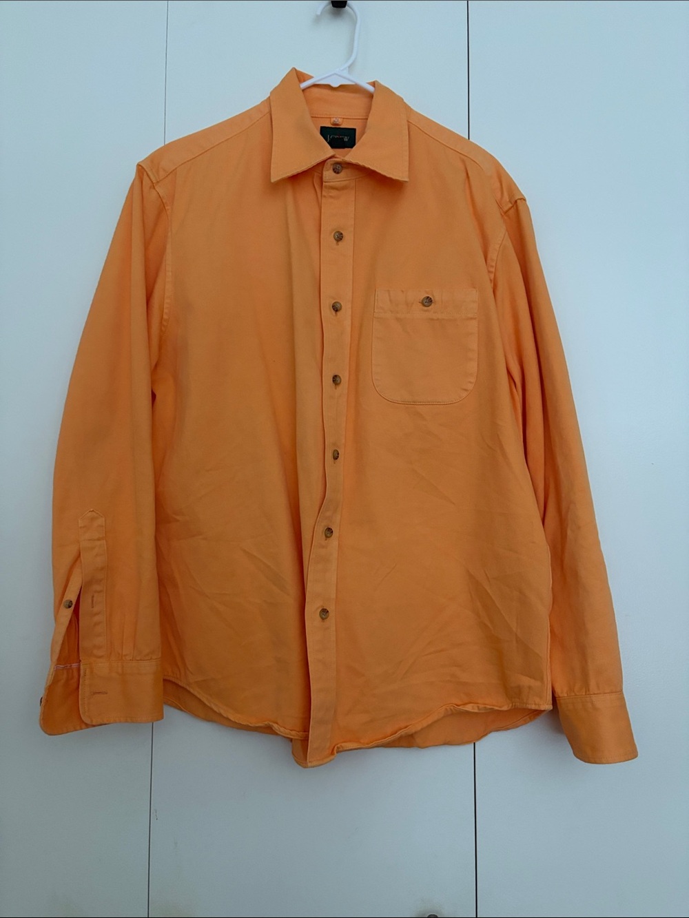 J. Crew Men's Solid Orange Long-Sleeve Button-Down Shirt